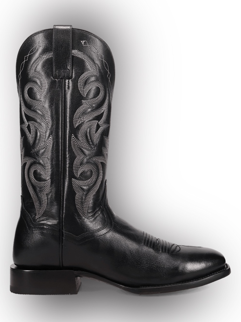 J Chisholm Vintage Black Leather Cowboy Boots Men’s 8D Women’s 9.5
